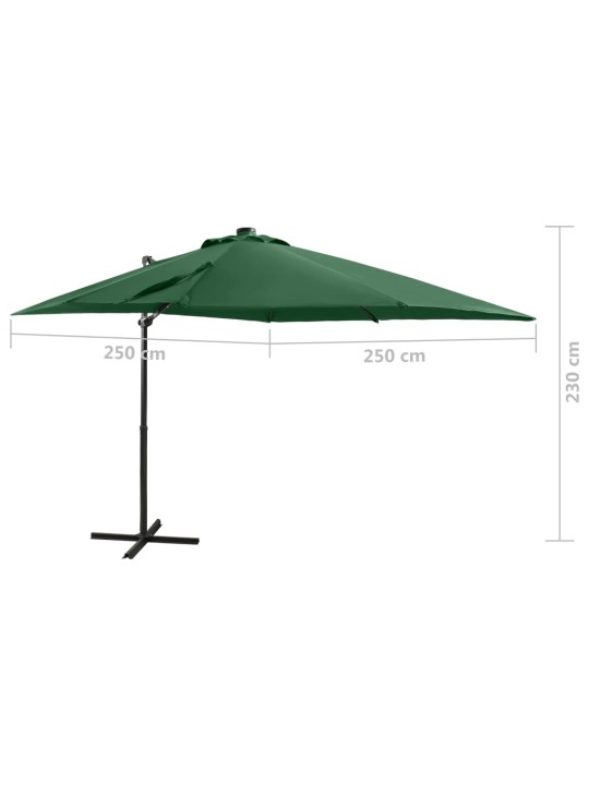Saulessargs ar kātu un led gaismām, 250 cm, zaļš
