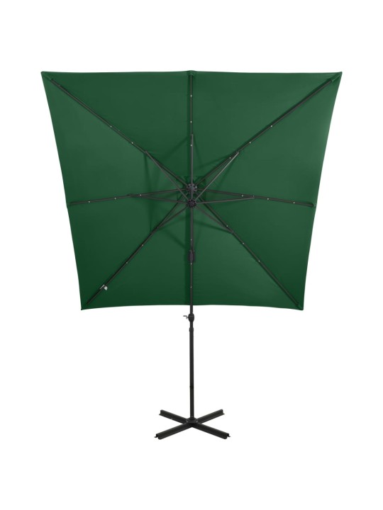Saulessargs ar kātu un led gaismām, 250 cm, zaļš