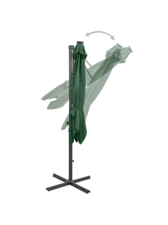 Saulessargs ar kātu un led gaismām, 250 cm, zaļš