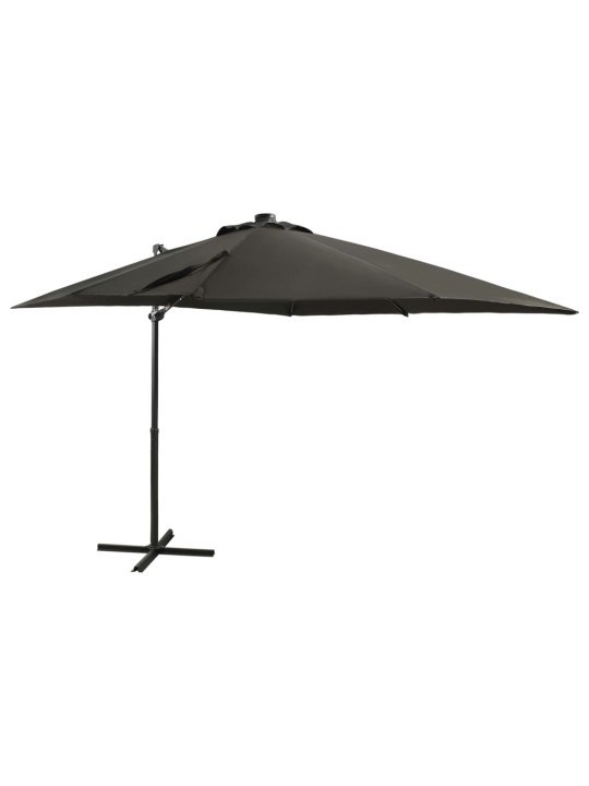 Saulessargs ar kātu un led gaismām, 250 cm, antracītpelēks