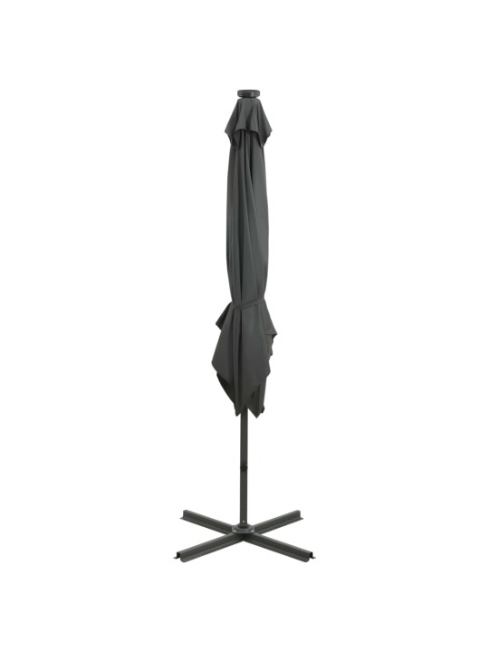 Saulessargs ar kātu un led gaismām, 250 cm, antracītpelēks
