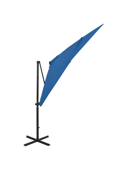 Saulessargs ar kātu un led gaismām, 250 cm, debeszils