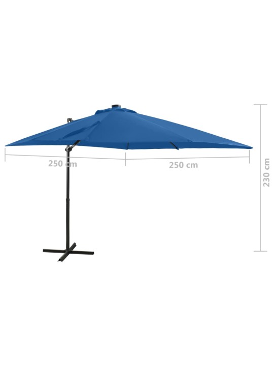 Saulessargs ar kātu un led gaismām, 250 cm, debeszils