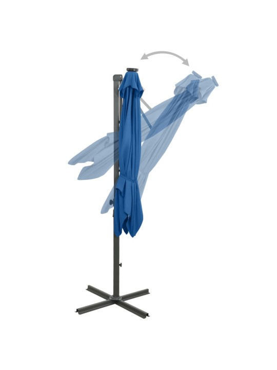 Saulessargs ar kātu un led gaismām, 250 cm, debeszils