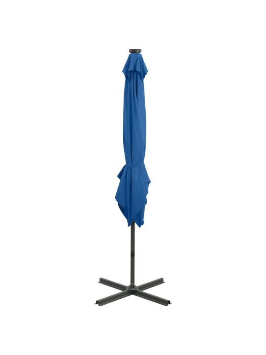 Saulessargs ar kātu un led gaismām, 250 cm, debeszils
