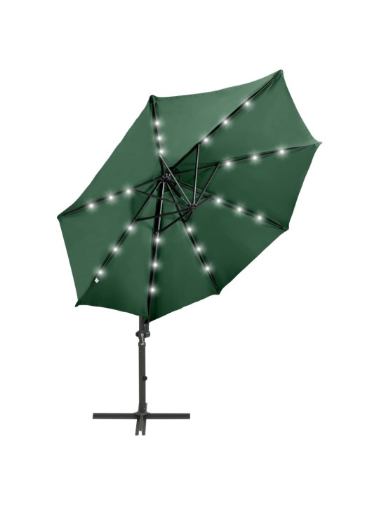 Saulessargs ar kātu un led gaismām, 300 cm, zaļš