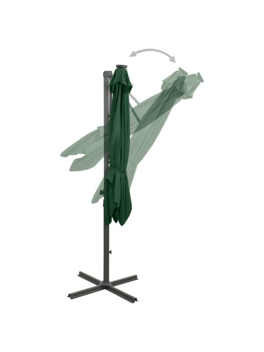 Saulessargs ar kātu un led gaismām, 300 cm, zaļš