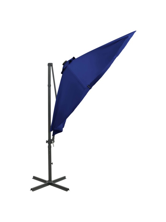 Saulessargs ar kātu un led gaismām, 300 cm, debeszils