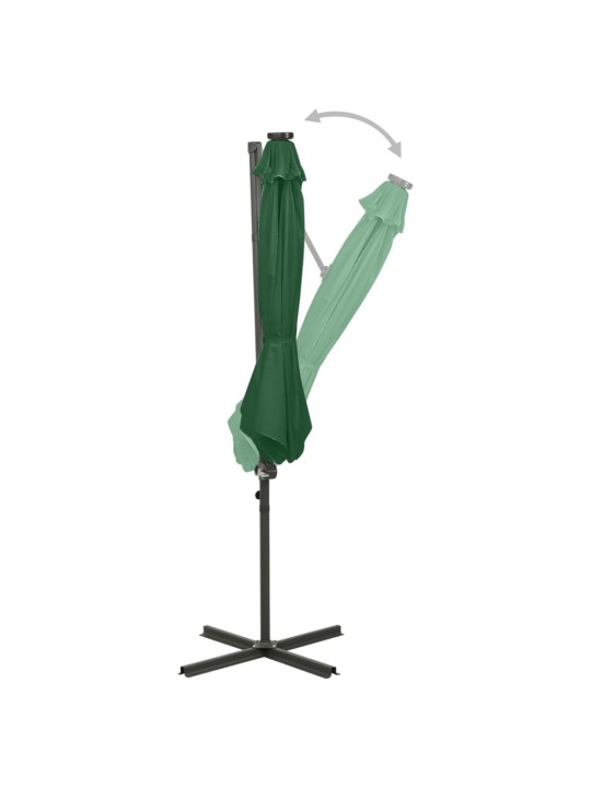 Saulessargs ar kātu un led gaismām, 300 cm, zaļš