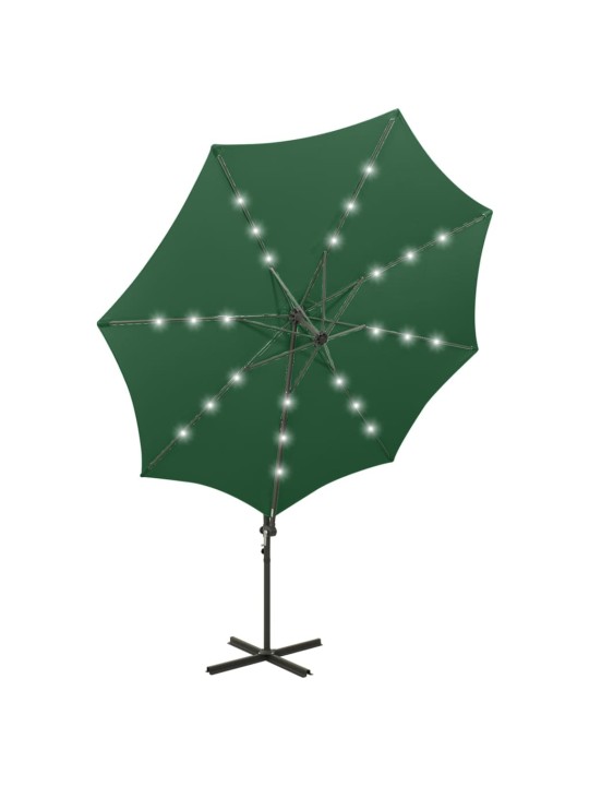 Saulessargs ar kātu un led gaismām, 300 cm, zaļš