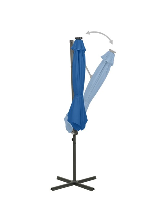 Saulessargs ar kātu un led gaismām, 300 cm, debeszils