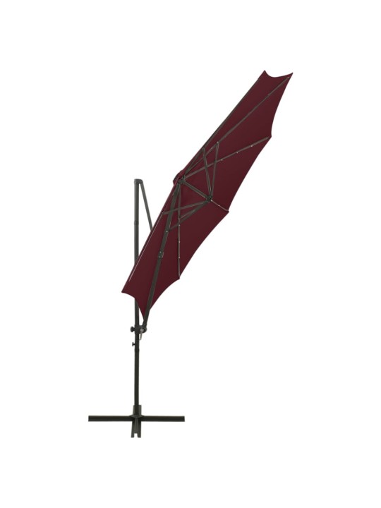 Saulessargs ar kātu un led gaismām, 300 cm, vīnsarkans