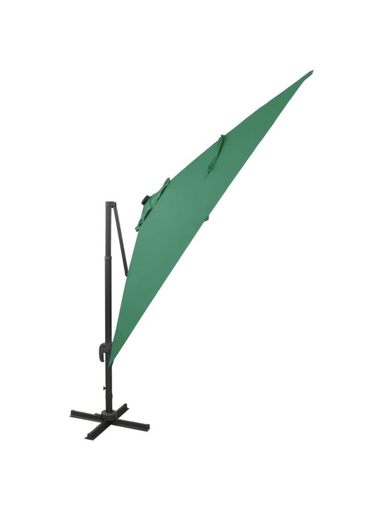 Saulessargs ar kātu un led gaismām, 300 cm, zaļš
