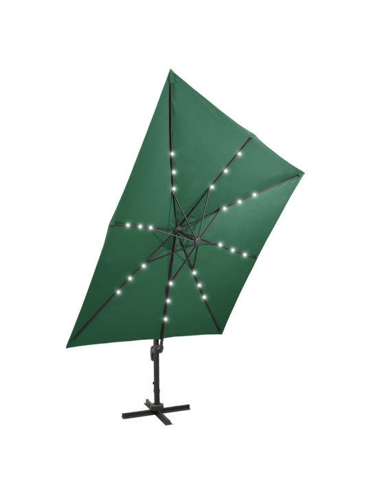 Saulessargs ar kātu un led gaismām, 300 cm, zaļš
