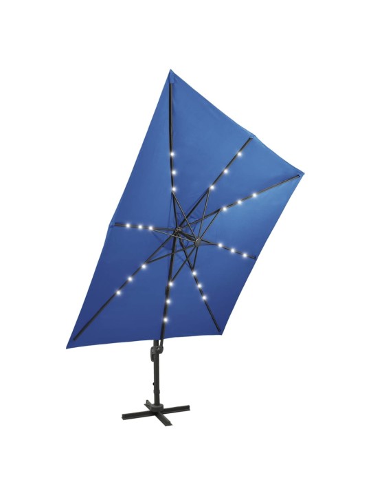 Saulessargs ar kātu un led gaismām, 300 cm, debeszils