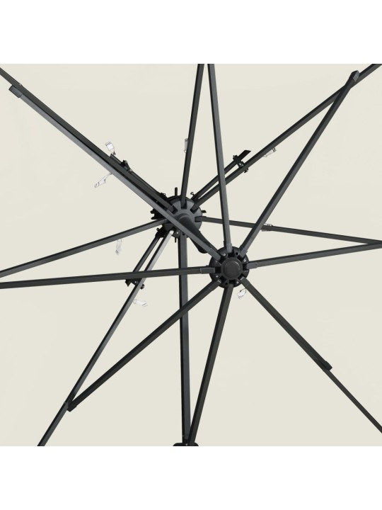 Dārza saulessargs ar divkāršu jumtu, 250x250 cm, smilšu krāsas