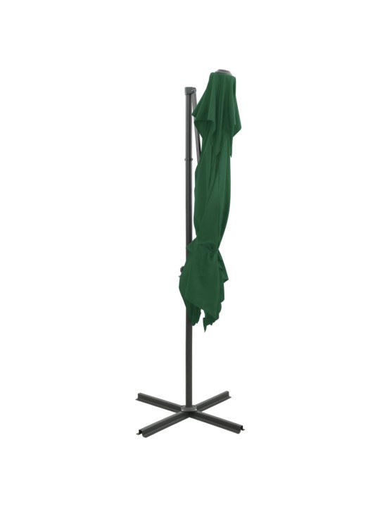 Dārza saulessargs ar divkāršu jumtu, 250x250 cm, zaļš