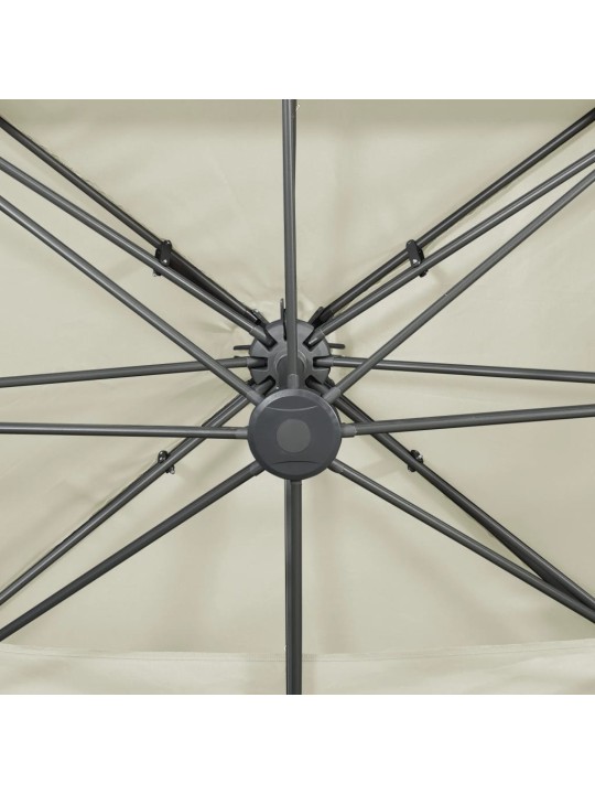 Dārza saulessargs ar divkāršu jumtu, 400x300 cm, smilšu krāsas