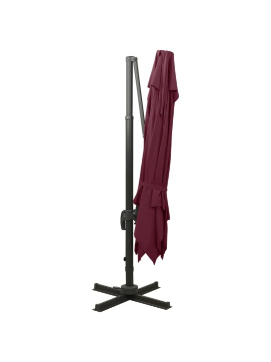Dārza saulessargs ar divkāršu jumtu, 300x300 cm, bordo sarkans