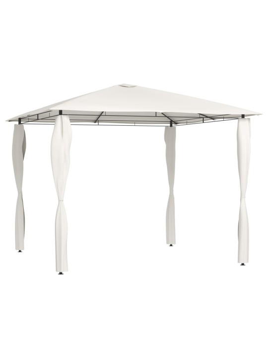 Dārza nojume ar stabu pārsegiem, 3x3x2,6 m, krēmkrāsas, 160g/m²