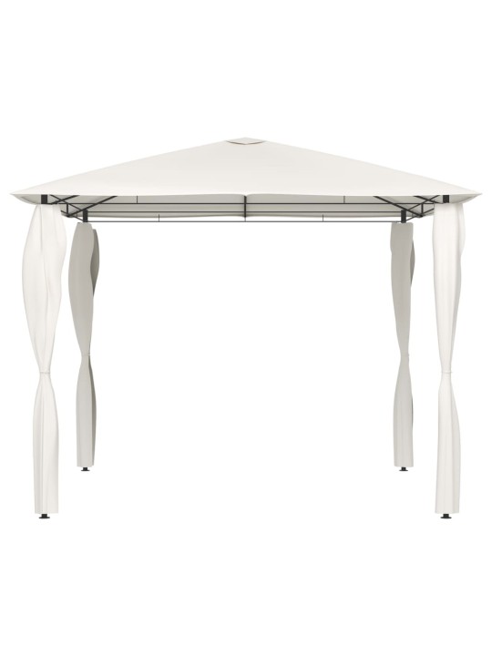 Dārza nojume ar stabu pārsegiem, 3x3x2,6 m, krēmkrāsas, 160g/m²