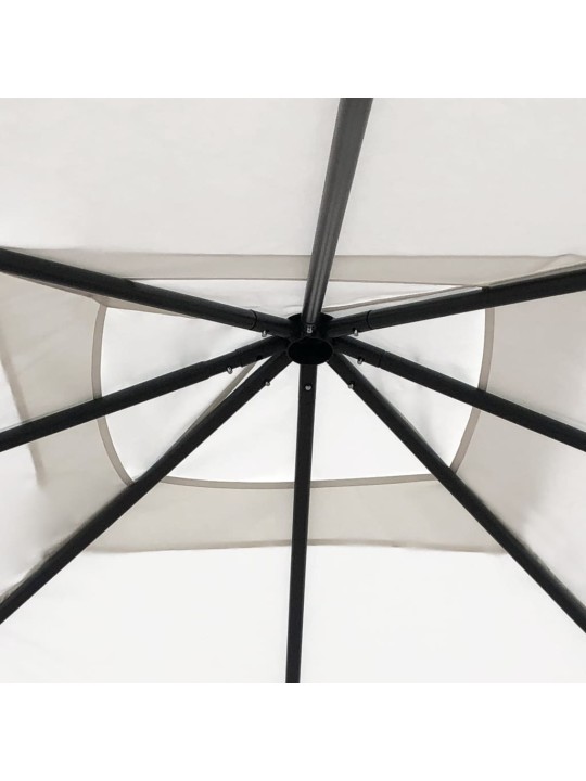 Dārza nojume ar stabu pārsegiem, 3x3x2,6 m, krēmkrāsas, 160g/m²