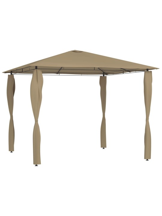 Dārza nojume ar stabu pārsegiem, 3x3x2,6 m, pelēkbrūna, 160g/m²