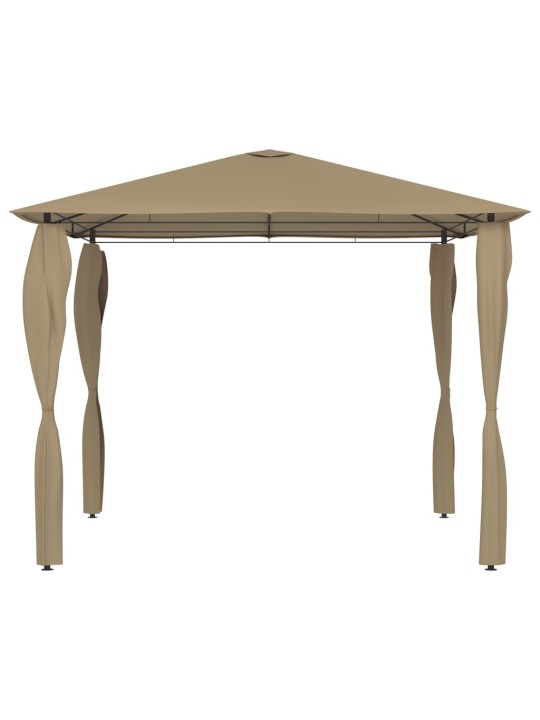 Dārza nojume ar stabu pārsegiem, 3x3x2,6 m, pelēkbrūna, 160g/m²