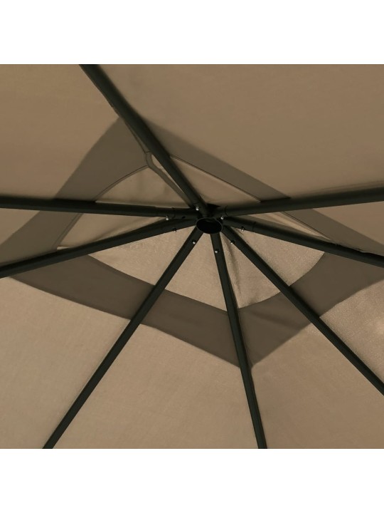 Dārza nojume ar stabu pārsegiem, 3x3x2,6 m, pelēkbrūna, 160g/m²