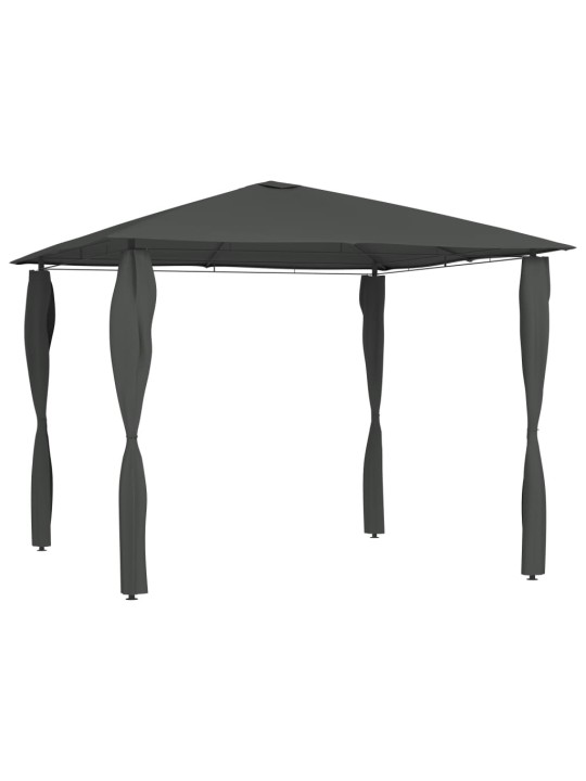 Dārza nojume ar stabu pārsegiem, 3x3x2,6 m, antracīta, 160 g/m²