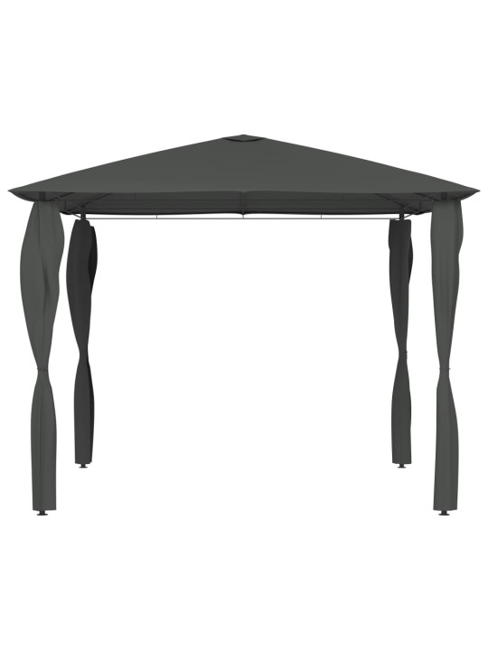 Dārza nojume ar stabu pārsegiem, 3x3x2,6 m, antracīta, 160 g/m²