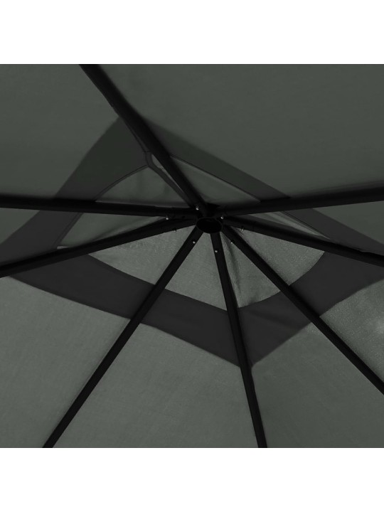 Dārza nojume ar stabu pārsegiem, 3x3x2,6 m, antracīta, 160 g/m²