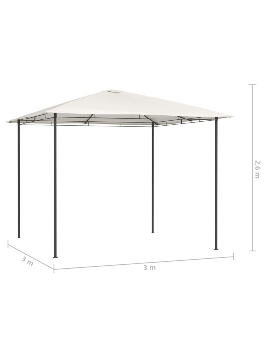 Dārza nojume, 3x3x2,6 m, krēmkrāsas, 160 g/m²