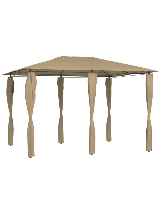 Dārza nojume ar stabu pārsegiem, 3x4x2,6 m, pelēkbrūna, 160g/m²