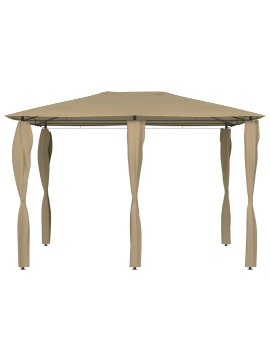 Dārza nojume ar stabu pārsegiem, 3x4x2,6 m, pelēkbrūna, 160g/m²