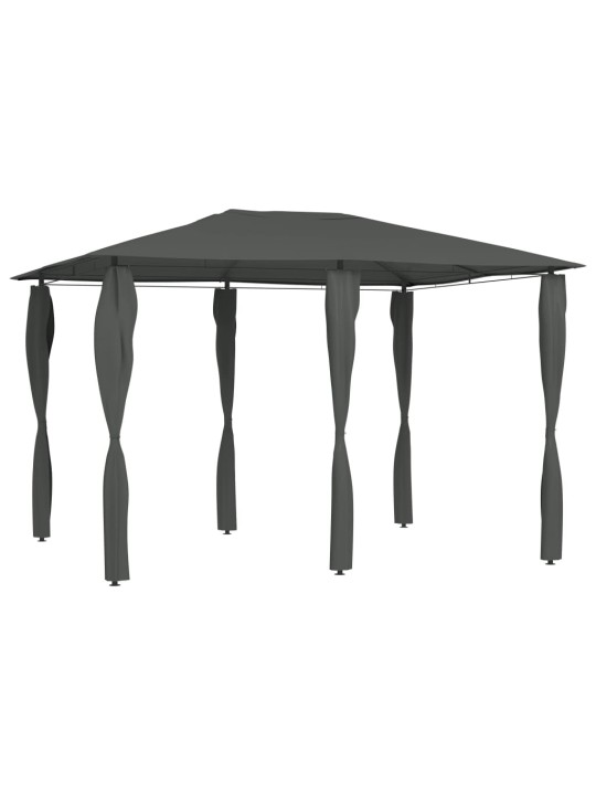Dārza nojume ar stabu pārsegiem, 3x4x2,6 m, antracīta, 160 g/m²