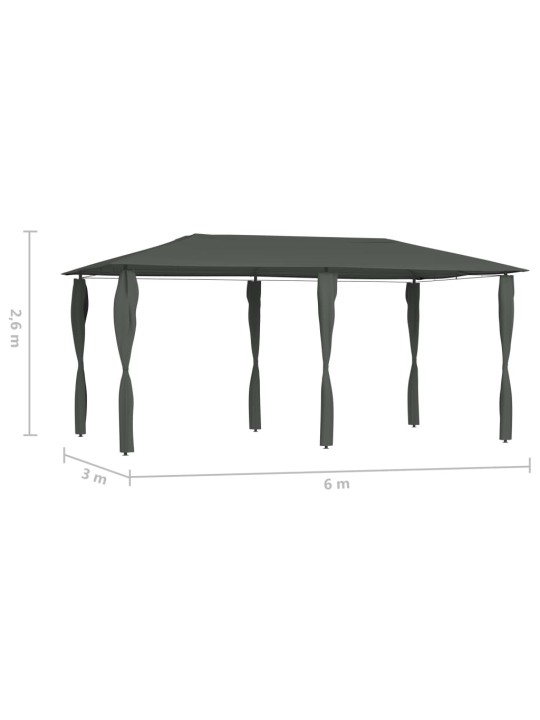 Dārza nojume stabu pārsegiem, 2,98x5,3x2,59m, antracīta 160g/m²