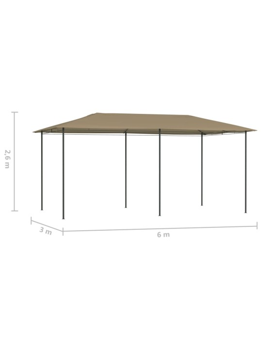 Dārza nojume, 2,98x5,3x2,59 m, pelēkbrūna, 160 g/m²
