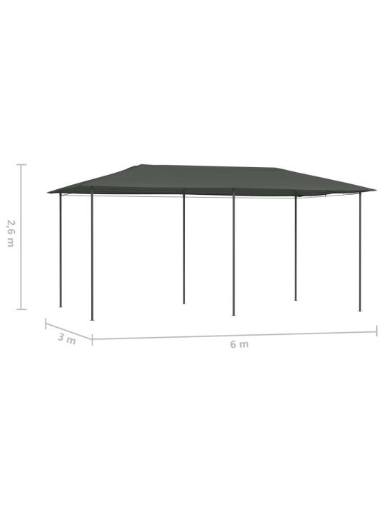 Dārza nojume, 2,98x5,3x2,59 m, antracītpelēka, 160 g/m²
