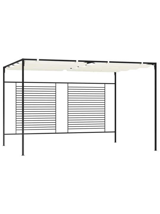 Dārza nojume ar izvelkamu jumtu, 3x4x2,3m, krēmkrāsas, 180 g/m²
