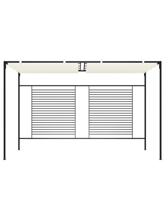 Dārza nojume ar izvelkamu jumtu, 3x4x2,3m, krēmkrāsas, 180 g/m²