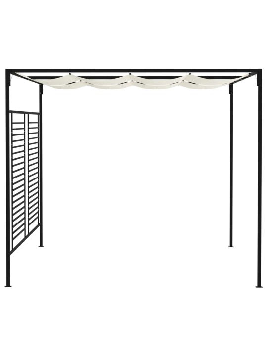 Dārza nojume ar izvelkamu jumtu, 3x4x2,3m, krēmkrāsas, 180 g/m²