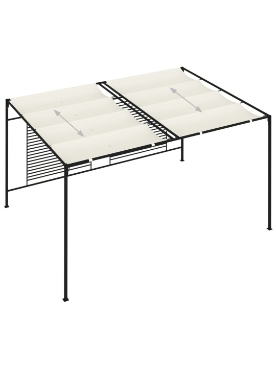 Dārza nojume ar izvelkamu jumtu, 3x4x2,3m, krēmkrāsas, 180 g/m²