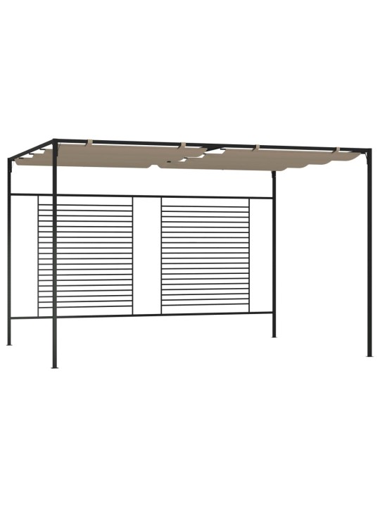 Dārza nojume ar izvelkamu jumtu, 3x4x2,3 m, brūna, 180 g/m²