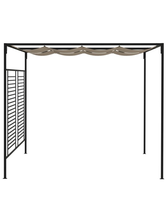 Dārza nojume ar izvelkamu jumtu, 3x4x2,3 m, brūna, 180 g/m²