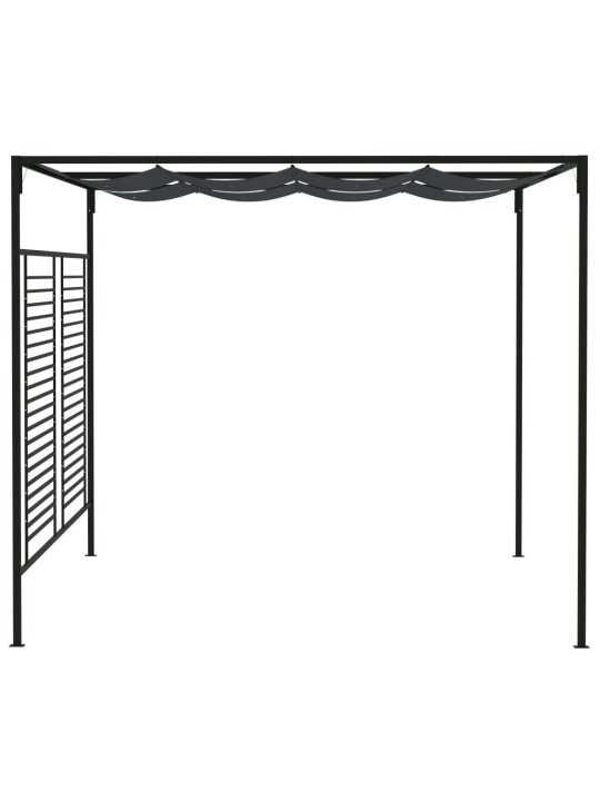 Dārza nojume ar izvelkamu jumtu, 4x3x2,3m, pelēka, 180 g/m²