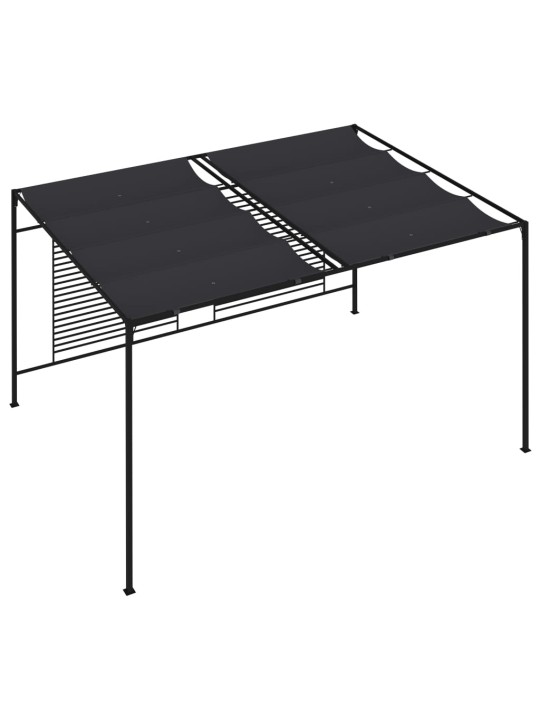 Dārza nojume ar izvelkamu jumtu, 4x3x2,3m, pelēka, 180 g/m²