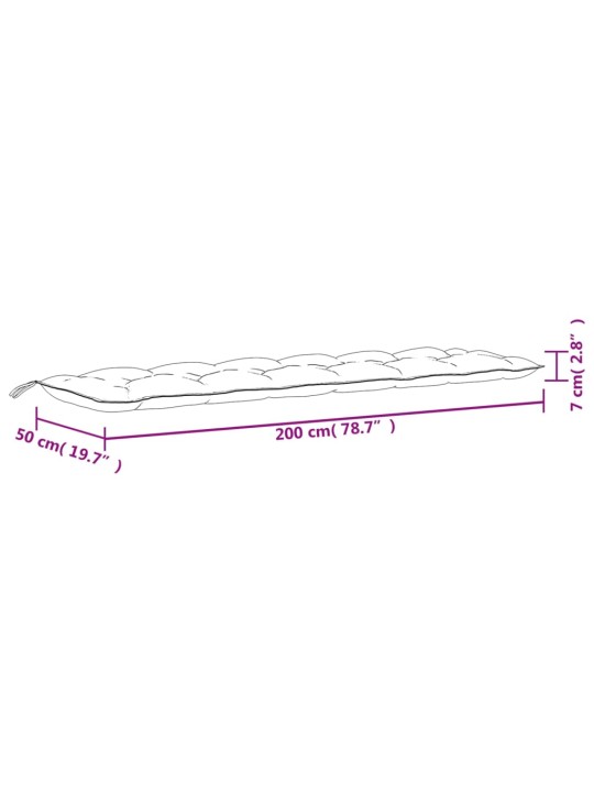 Dārza sola matracis, 200x(50+50)x7 cm, audums, pelēks