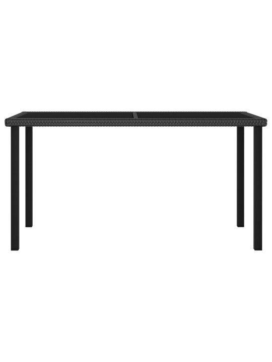 Dārza galds, 140x70x73 cm, melna pe rotangpalma