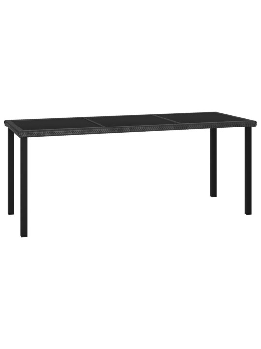 Dārza galds, 180x70x73 cm, melna pe rotangpalma